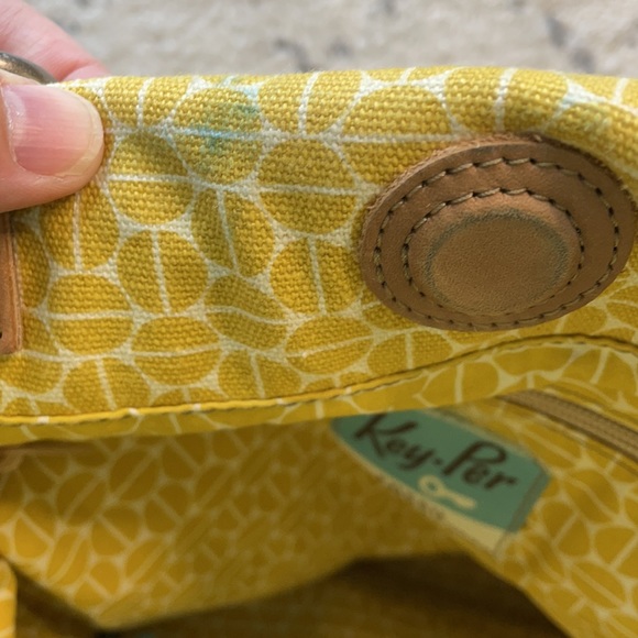 (FOSSIL) Key-Per Yellow Shoulder Handbag Tote - Picture 8 of 15
